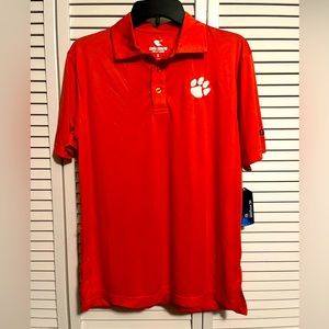 Great Colosseum men’s size S Clemson Tigers short sleeve orange polo shirt NWT